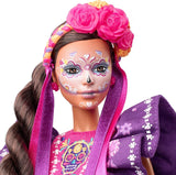 2022 Día De Muertos barbiedocka med rufsig traditionell klänning, blomsterkrans och Calavera ansiktsfärg, present till samlare