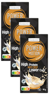 frankonia CHOCOLAT POWER MOTION utan tillsatt socker - Krisig vit choklad med högt protein- och låg kolhydrathalt, 90 g
