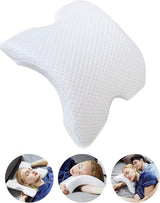 MINGZE Multifunktionell Memory Foam Kudde Nackkudde Skum, U-formad nackkudde med rosett, Slow Rebound Sovkudde Rebound Tryckkudde, Kudde Is Silke för hand- och nackskydd Cervikala ortopediska kuddar Naty Shop White