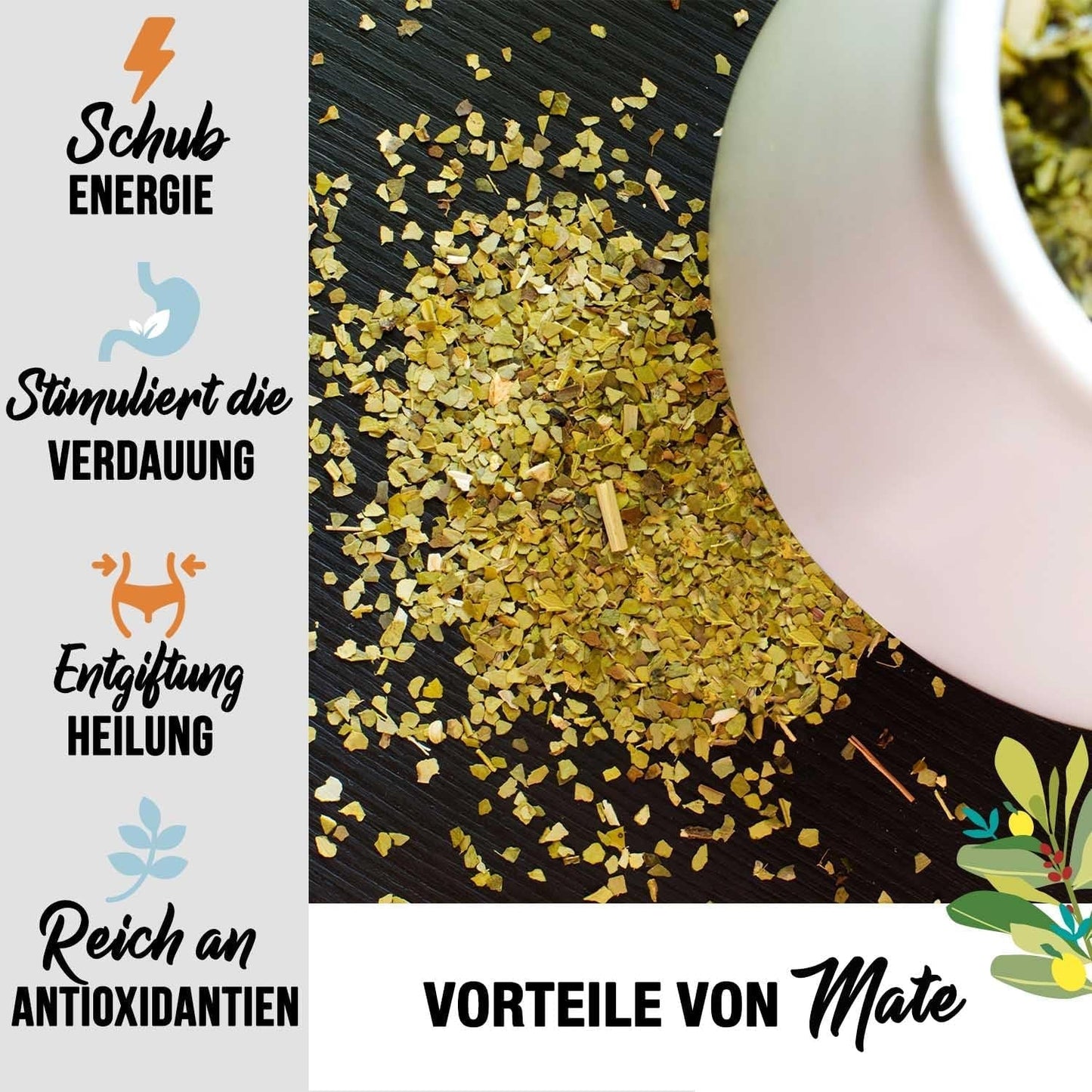 ORIGEENS BIO YERBA MATE med apelsiner 200 G - Fruktigt te I Ekologiskt orostat Yerba Mate te, utan stjälkar och damm I Energigivande och avgiftande dryck