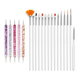 Nail Art Pinsel Set, 20st Nageldesign Malerei Pinsel, Professionelle Nail Art Design Pinsel, Nail Fine Liner Pinsel, Rosa
