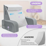 Stor läskudde med handtag, högdensitetsskum, ergonomisk ryggkudde, armstöd, nackstöd och nackstöd, lutande sittdyna för att sova, spela, titta på TV, för säng och soffa