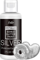 Flytande ätbart glitter, 60 ml Naty Shop Silver