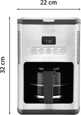 Kaffeespressomaskin med filter Krups KM442D Premium | 10-15 koppar | 1000 watt | programmerbar | varmhållningsfunktion | rostfritt stål | svart
