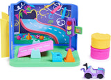 Gabby's Dollhouse Deluxe-rum, Purr-Ific-lekrum, lekrum med Carlita-leksaksbil, 2 möbler och 2 överraskningslådor med tillbehör, lämplig för åldrarna 3+ Naty Shop Dollhouses