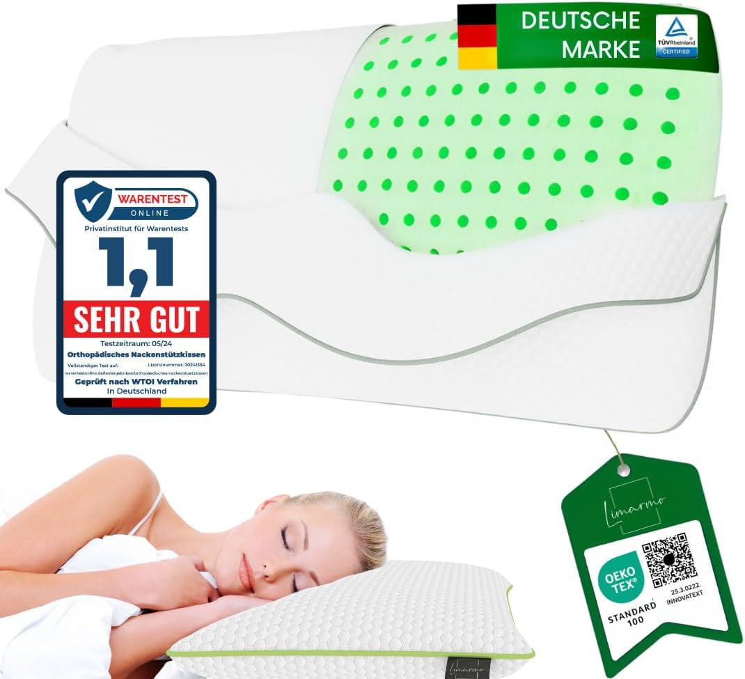 Ortopedisk nackstödskudde för 80X40, 800X400 mm, viskoelastisk kudde, visco kudde, kudde, memory foam nackkudde, viscoskum, sömn, vit (710 X 420 X 120 mm) Naty Shop cervikala ortopediska kuddar M420Xm 710