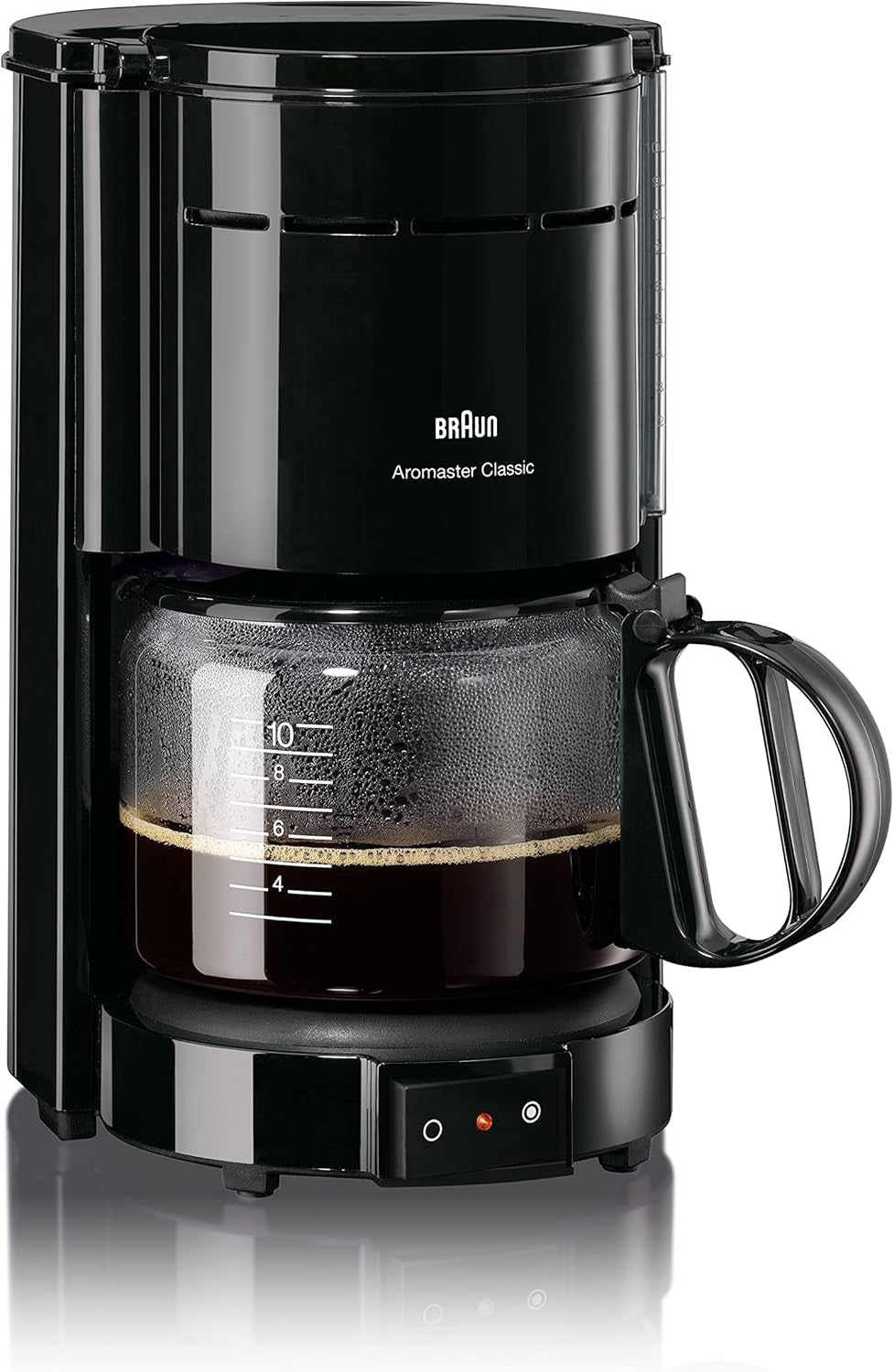 Braun KF 47 BK espressomaskin - Espressomaskin med filter och glaskaraff för klassiskt filterkaffe, aromatiskt kaffe tack vare OptiBrew-systemet, anti-droppsystem, automatisk avstängning, svart