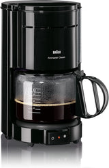 Braun KF 47 BK espressomaskin - Espressomaskin med filter och glaskaraff för klassiskt filterkaffe, aromatiskt kaffe tack vare OptiBrew-systemet, anti-droppsystem, automatisk avstängning, svart