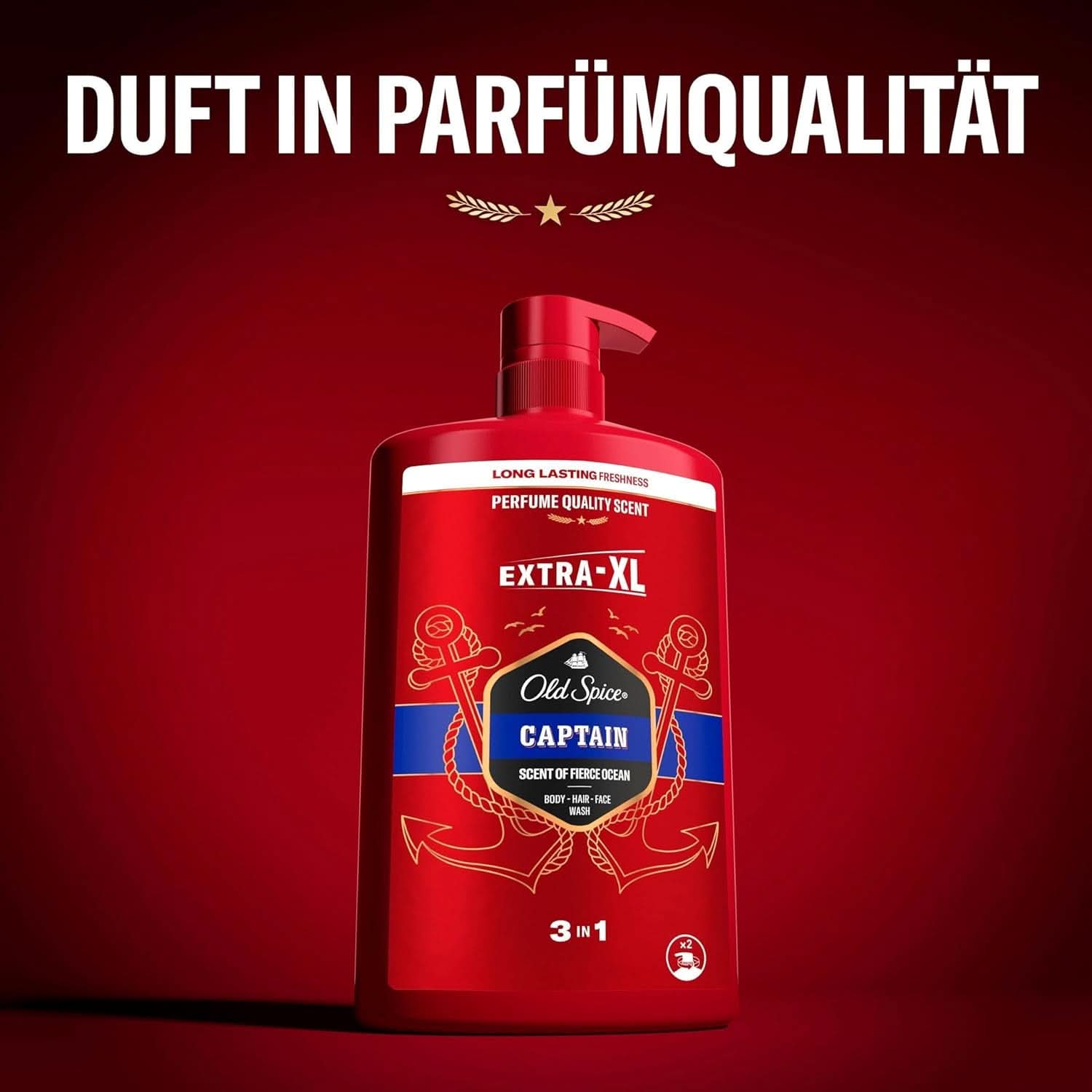 Old Spice Captain 3-i-1 duschgel och schampo för män, 1 liter dusch & bad Naty Shop
