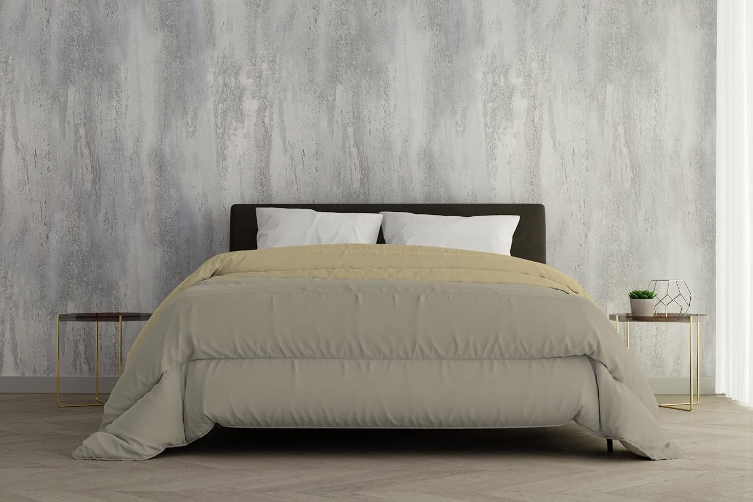 Italienskt sänglinne, vintertäcke, taupe/kräm, 250X200Cm Täcken och täcken Naty Shop Taupe/kräm 250X200Cm