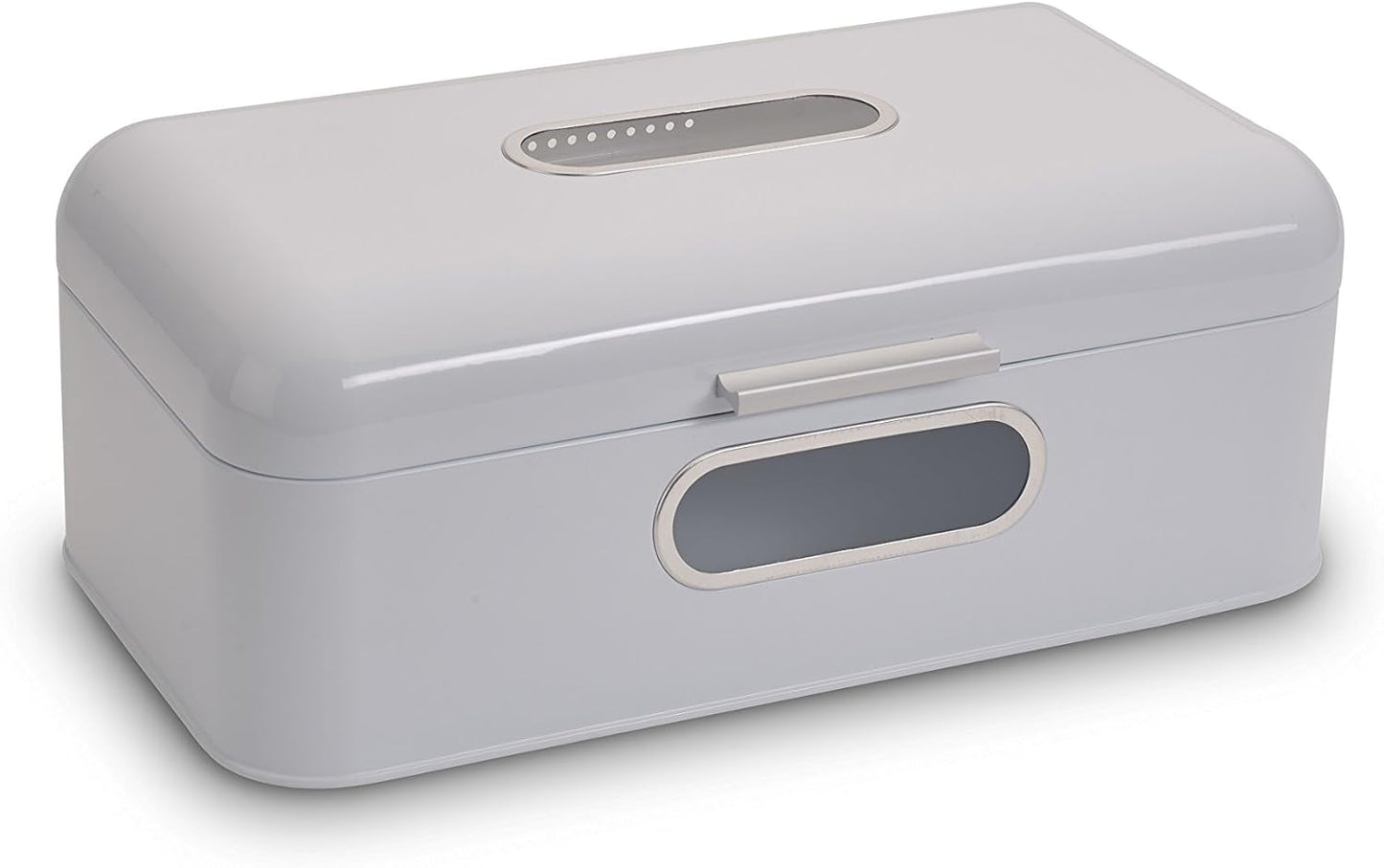 ECHTWERK Retro Brödkärl i metall med visningsfönster och lock, set med 3 eleganta förvaringslådor, 1,4L kapacitet, Röda matförvaringslådor Naty Shop Vit Stor Singel
