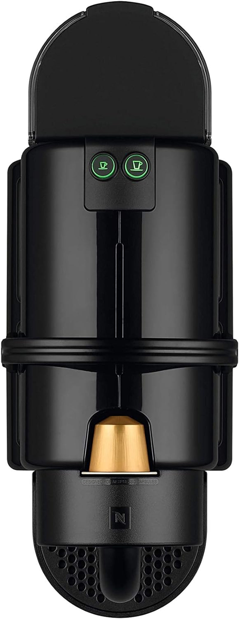 Nespresso kapsel espressomaskin De'Longhi EN 80.B Inissia, högtryckspump och energisparfunktion, automatisk avstängning efter 9 minuter, koppvolym för espresso och lungo, 0,7 l vattentank, svart