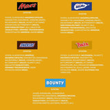 Miniblandad chokladbulkpack, choklad, 35 minichokladsnacks (Mars, Snickers, Bounty, Twix, Vintergatan) som godis, chokladpresent, godisask (710 g)