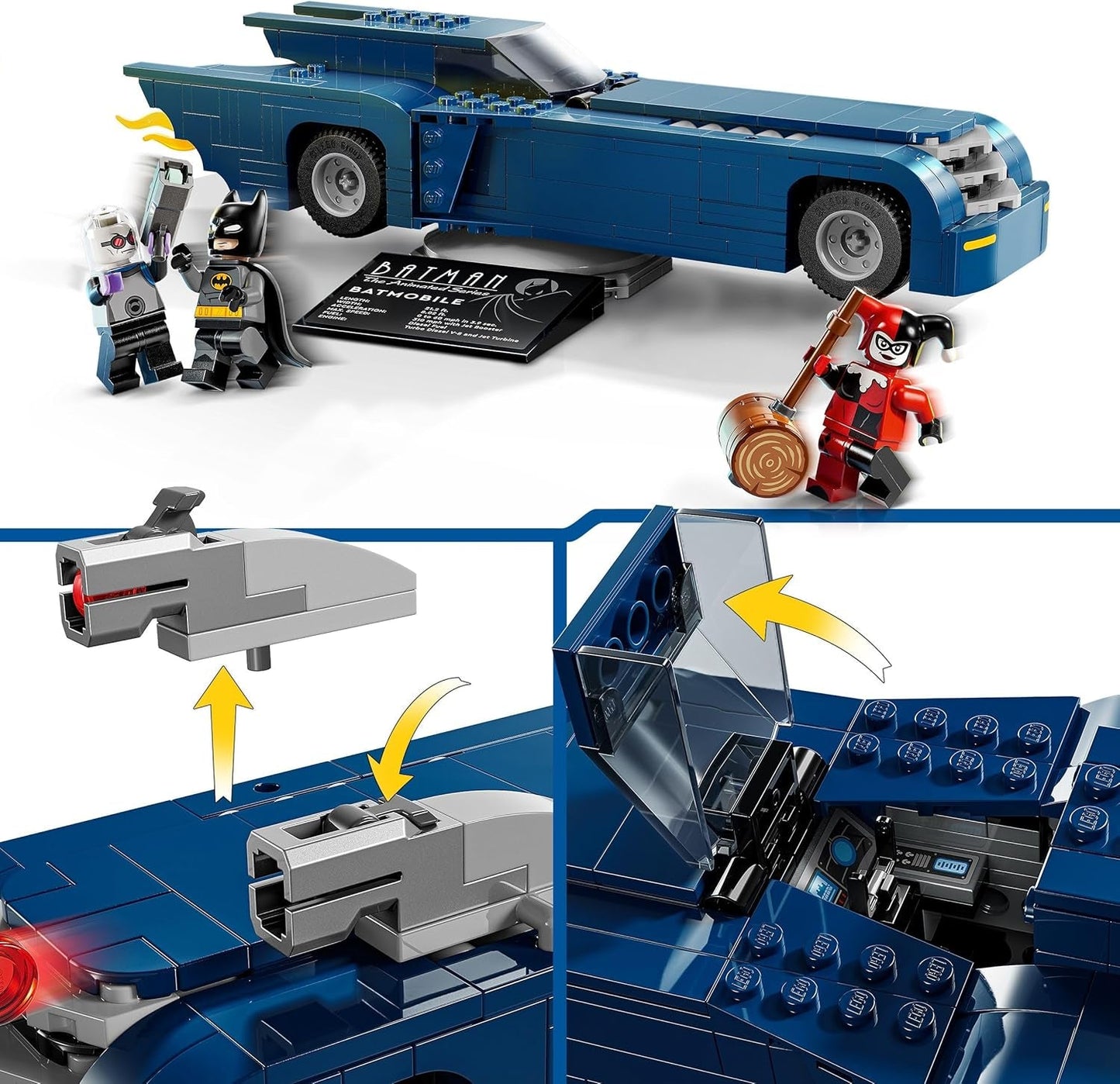 LEGO DC Batman: Batman in the Batmobile vs. Harley Quinn och Mr Freeze tecknad leksaksbil för barn Present för pojkar och flickor 8 år gamla 76274 Byggset Besuche den LEGO-Store