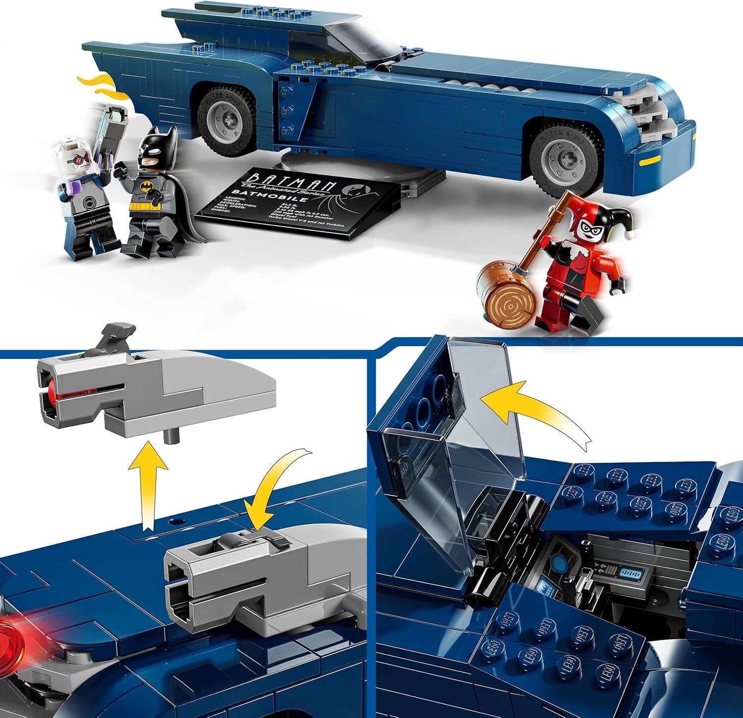 LEGO DC Batman: Batman in the Batmobile vs. Harley Quinn och Mr Freeze tecknad leksaksbil för barn Present för pojkar och flickor 8 år gamla 76274 Byggset Besuche den LEGO-Store
