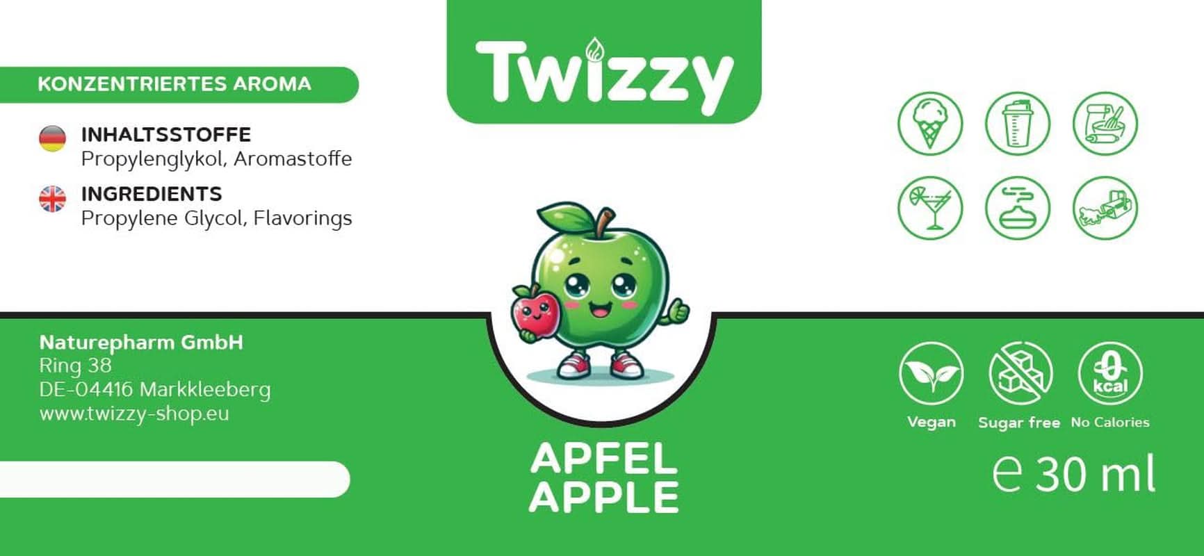 Twizzy, koncentrerad äppelarom, 30 ml Aromas Naty Shop