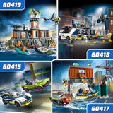LEGO City Car Chase med polisbil och muskelbil, leksakståg med 2 racerbilar, polispresent för barn, pojkar och flickor från 6 år, set med polis och minifigurer Ganovin 60415 Byggset Besuche den LEGO-Store