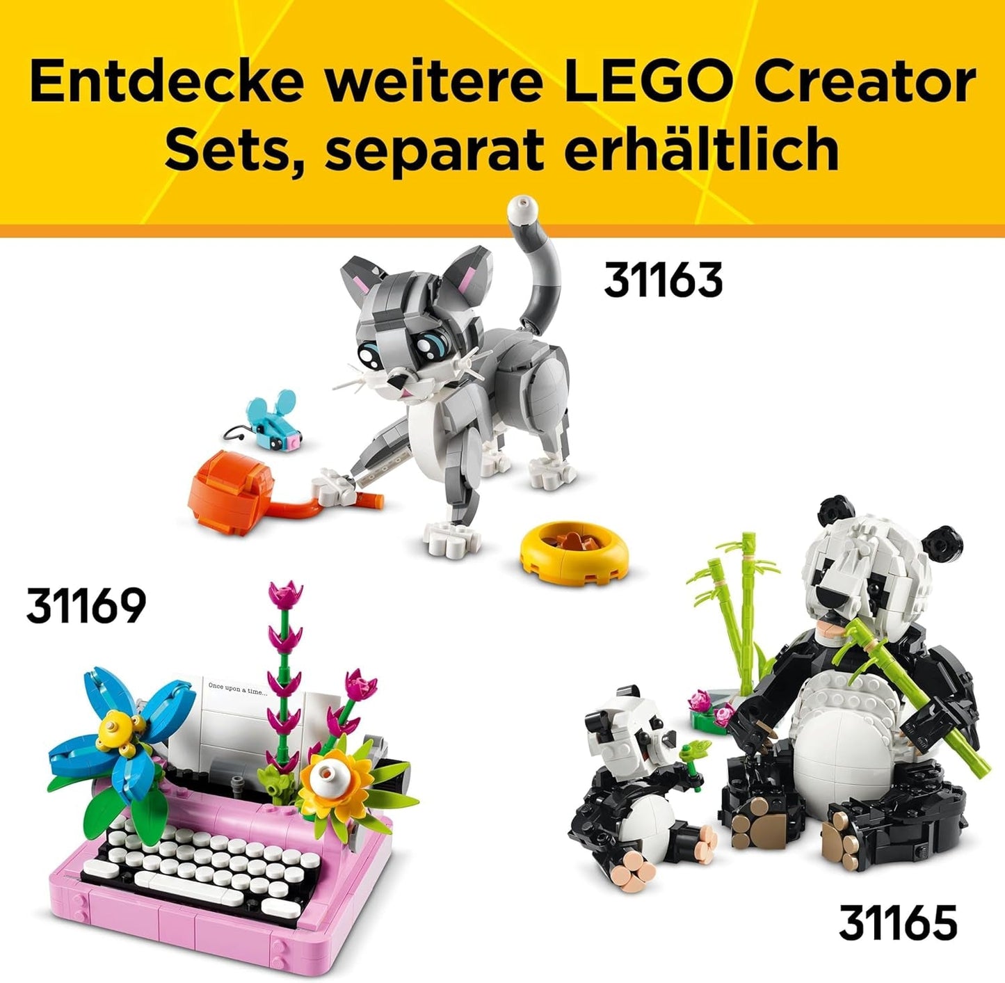 LEGO Creator 3In1 skrivmaskin med blommor - konvertibel leksak till en Keytar-modell eller till en blomkruka med anteckningsbok och penna - byggset - present till flickor och pojkar från 8 år 31169 Byggset Besuche den LEGO-Store