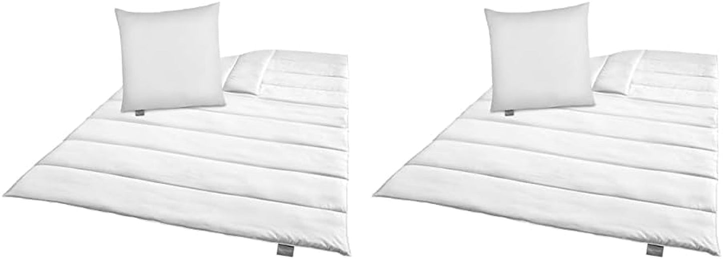 Traumnacht Green Sängkläder Set - All Season Täcke 135X200 Cm + Kudde 80X80 Cm, Slitstarkt med mikrofiberöverdrag, Tillverkad enligt tysk kvalitetsstandard (Pack of 2) Naty Shop Täcken & täcken Standardtitel