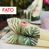 Fato - Torra pappersservetter, airlaid, textileffekt, paket med 50 servetter, 40X40 vikta i 4-format, Tropicana Decor