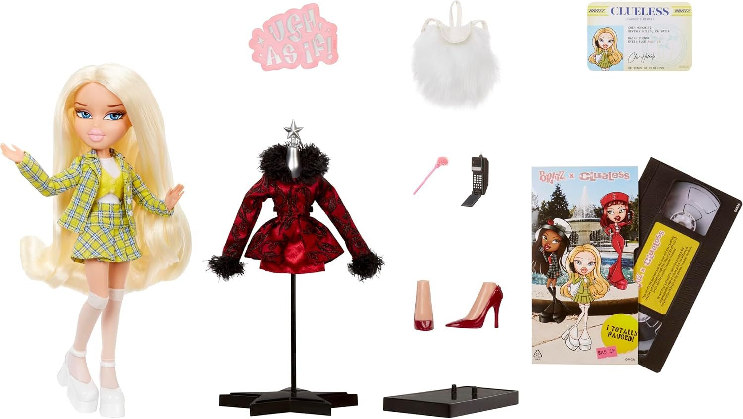 Bratz Clueless Cher Doll – Samlarfilmsdocka med riktiga kläder och tillbehör