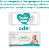 Pampers Sensitive Baby Wipes, 15 paket med 80 våtservetter, 1200 babyservetter, 2-i-1 skonsam rengöring och hudskydd
