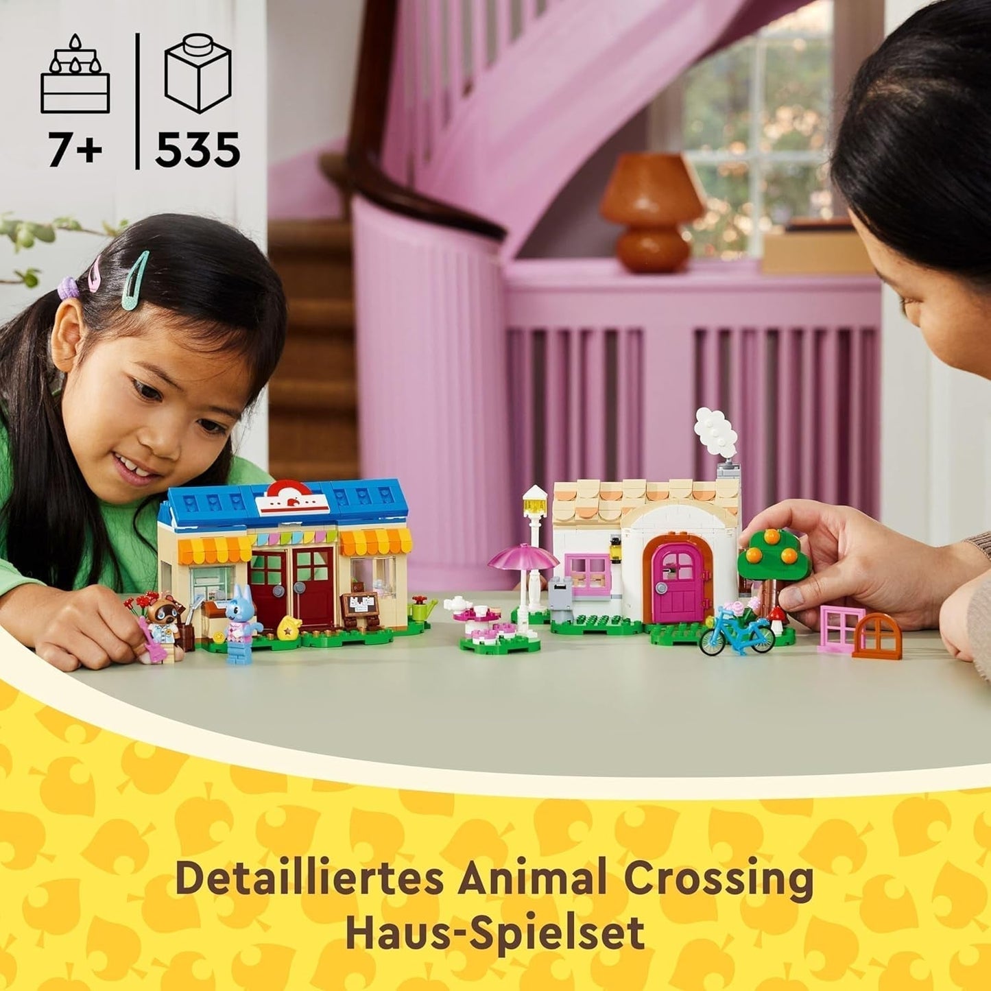 LEGO Animal Crossing Noook's Shop och Sophie's House-set, kreativ leksak för barn med 2 minifigurer från tv-spelsserien, present till flickor och pojkar från 7 år 77050 Byggset Besuche den LEGO-Store