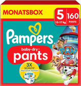 Pampers blöjor Paw Patrol Pants storlek 5 (12-17Kg) Baby-Dry, Junior med Stop and Protect-ficka, MÅNADSBOX, 160 blöjor Naty Shop 5 (160 st) Nyhet