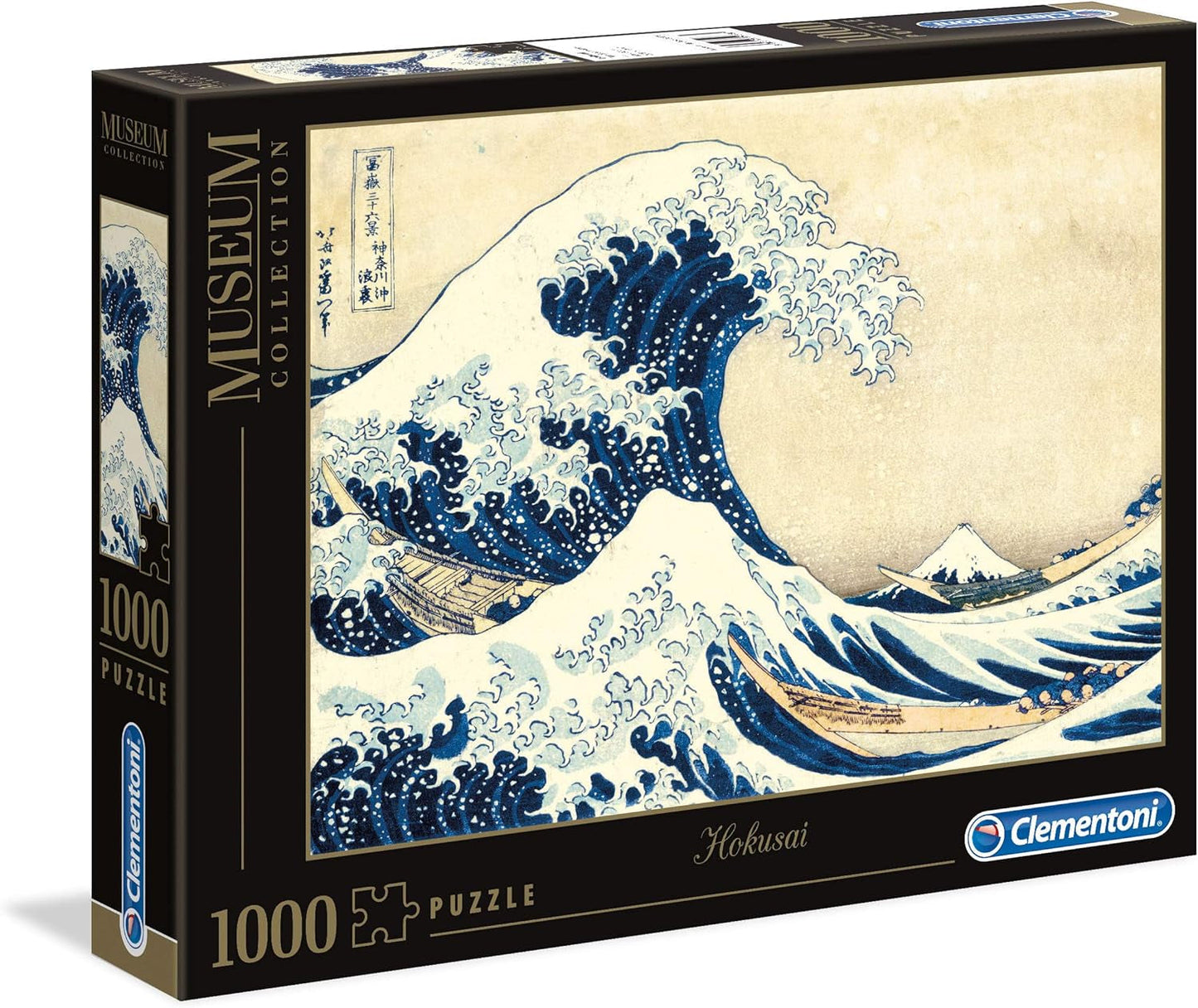 Clementoni 39378 Hokusai - The Great Wave - 1000 pusselbitar, museumssamling, skicklighetsspel för hela familjen, färgstarkt stretchingspel, pussel för vuxna 14+ Pussel Naty Shop standardtitel