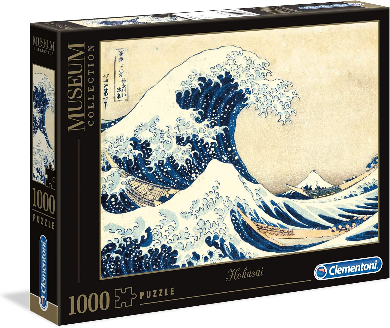 Clementoni 39378 Hokusai - The Great Wave - 1000 pusselbitar, museumssamling, skicklighetsspel för hela familjen, färgstarkt stretchingspel, pussel för vuxna 14+ Pussel Naty Shop standardtitel