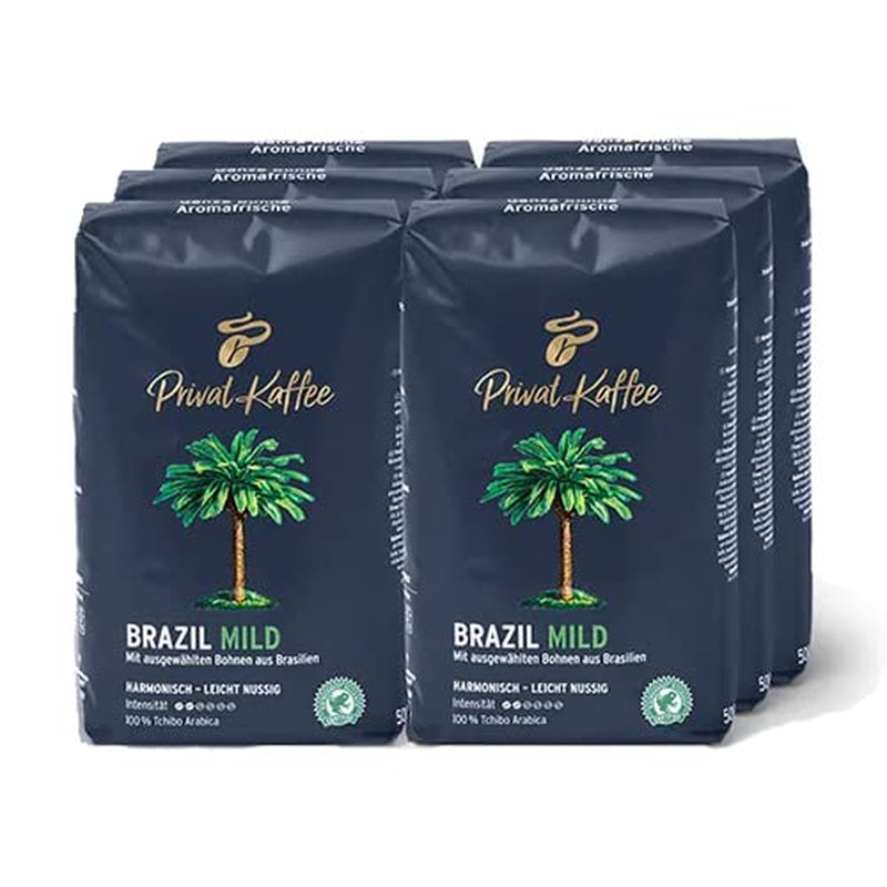 Tchibo - Coffee Private Brazil, lätta kaffebönor - 6 x 500g