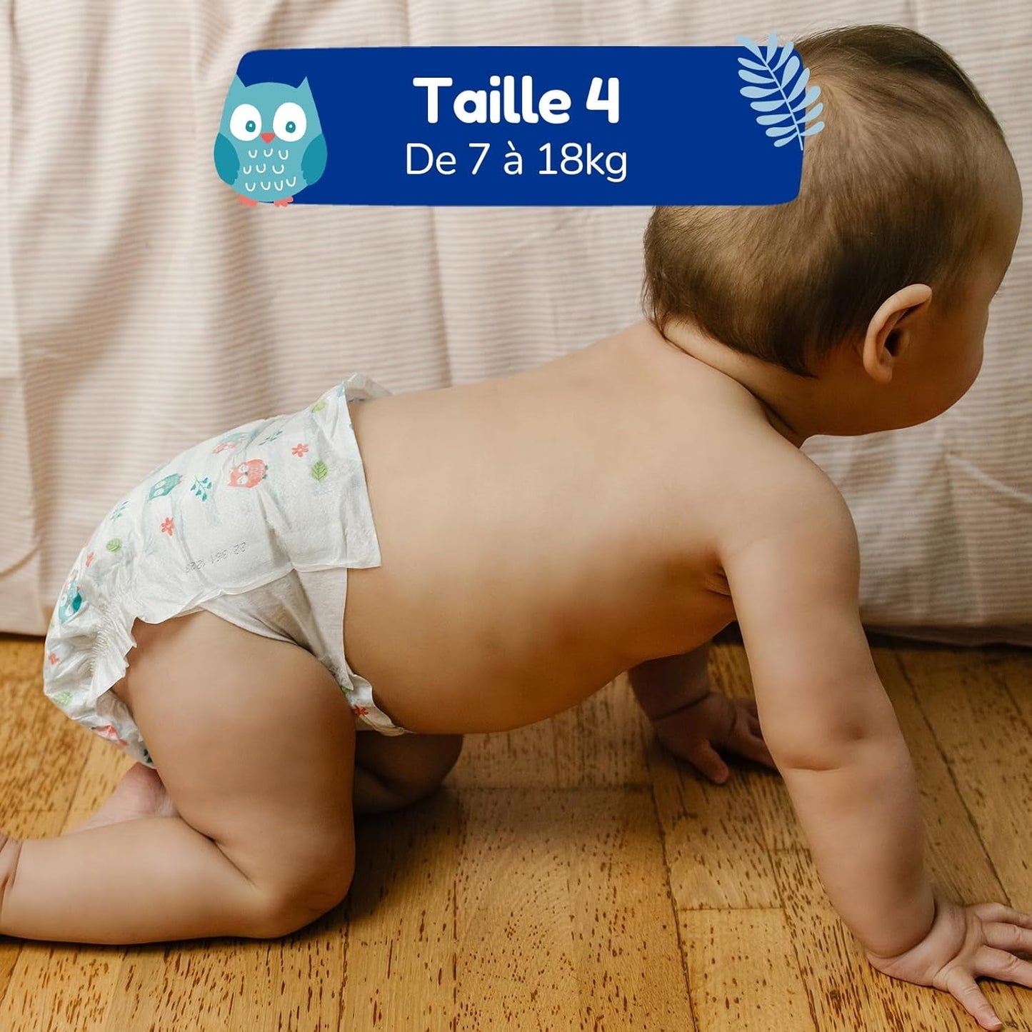 - Blöja storlek 4 (7 – 18 kg) – för känslig hud – naturlig och mycket absorberande – 12 timmars läckagesäker – ohne unerwünschte Inhaltsstoffe – tillverkad i Frankrike – 132 blöjor