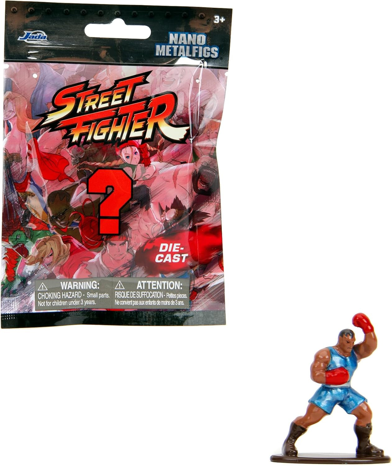 Jada Toys Street Fighter-figur (1X Mystery Figure i Blind Pack) - Detaljerad Nano-samlarfigur (4 Cm), 1 av 13 Metal Street Fighter-figurer för fans och samlare i åldern 3+, Wave 1 Actionfigurer Naty Shop Standardtitel