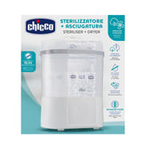 Chicco modulär sterilisator med torkfunktion, nappflasksterilisator, tandring och napp med autostopp, mikrovågssäker, lämplig för sterilisering av upp till 6 flaskor på 330 ml