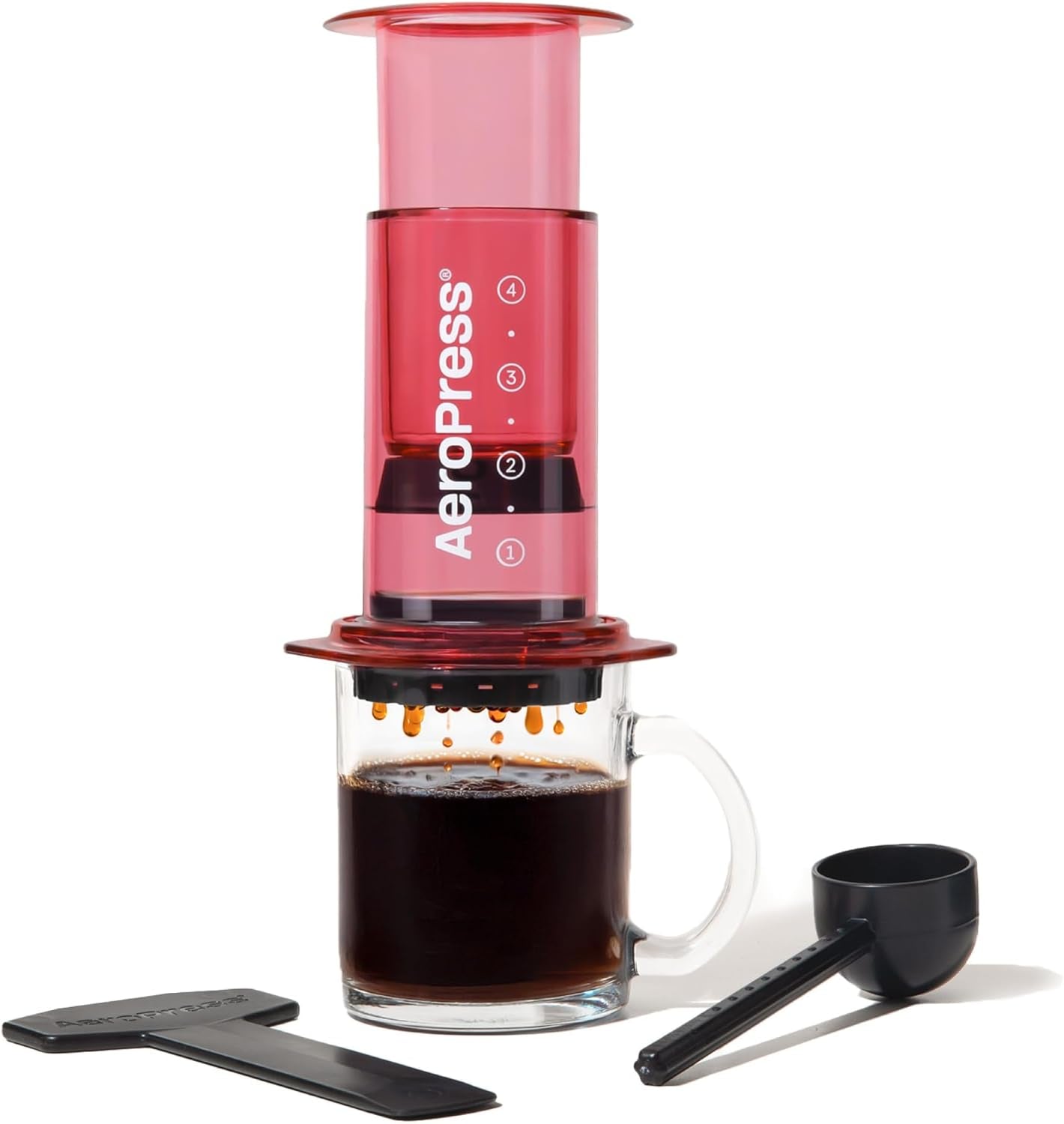 AeroPress original kaffe- och espressobryggare, bärbar kaffebryggare på baristanivå med kammare, kolv och filter, snabbkaffe- och espressobryggare