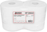 Quicky Jumbo 2-lagers toalettpapper, 25 cm Ø, ljus vit, präglad med fina prickar, 6 rullar - absorberande och rivtåligt för maximal hygien, perfekt för offentliga institutioner och industri