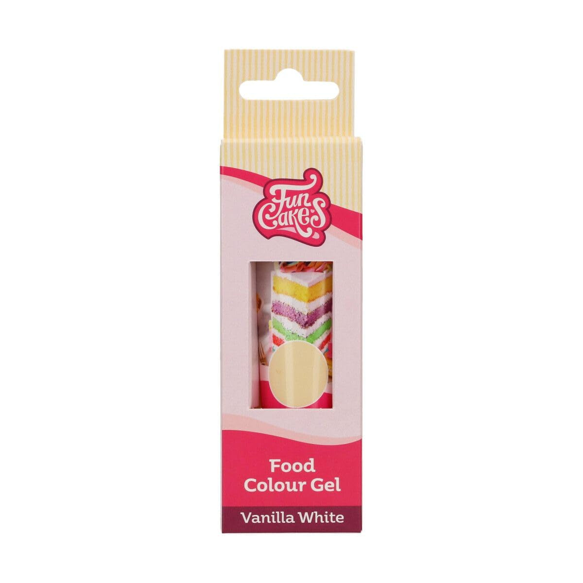 Livsmedelsfärg Funcakes White Vanilla Gel: Högkoncentrerad matfärg för deg, grädde, fondant, marsipan, bakverk, lätt dosering, individuella droppar för att skapa levande färger, Halal, 30 g