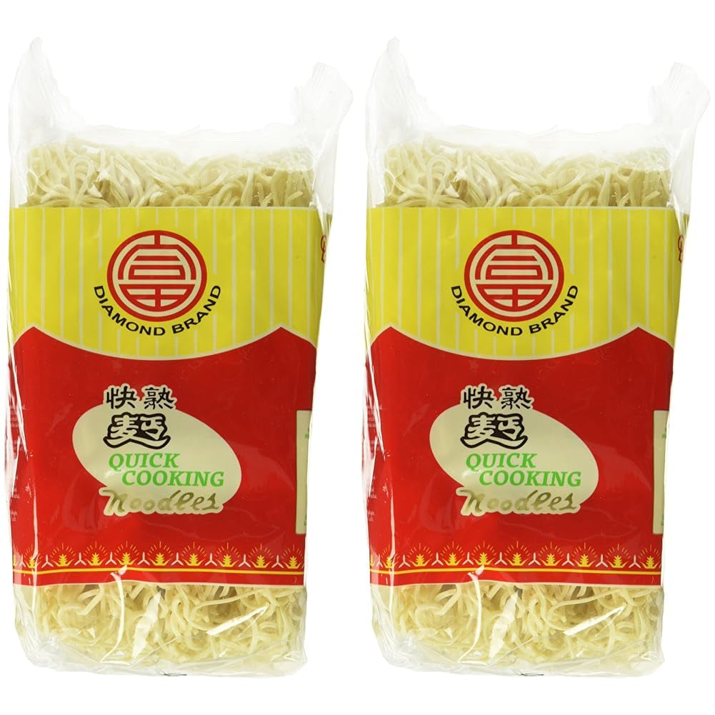 DIAMOND Instant Äggfria nudlar, Instant Vetemjöl Wok Nudlar & Tillbehör - 1 x 500g