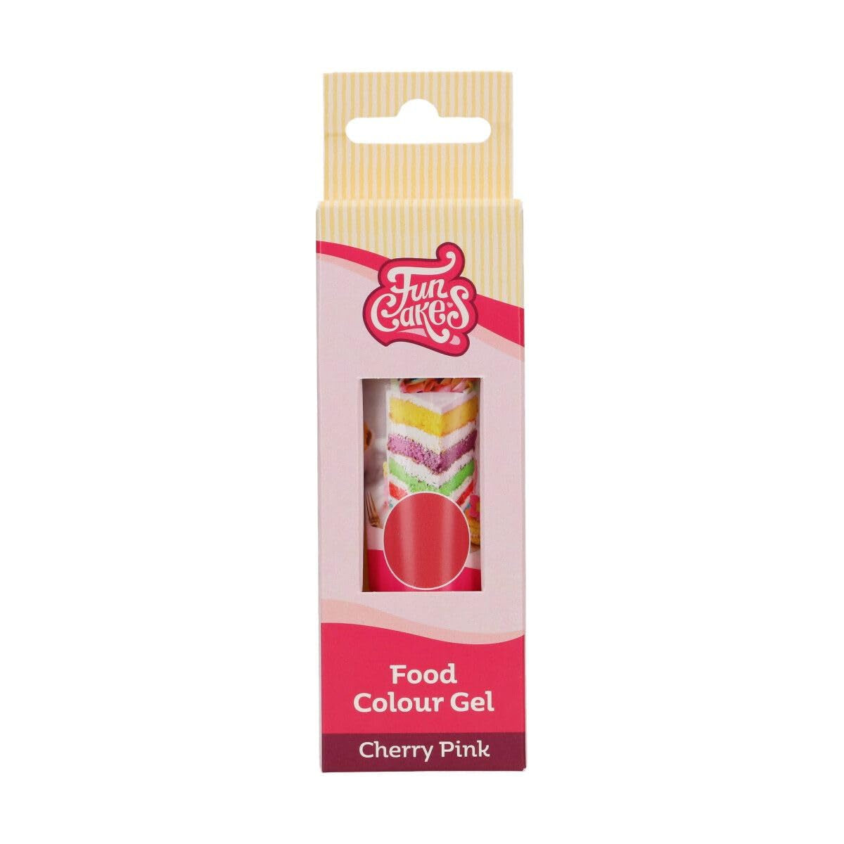 Funcakes Cherry Pink Gel Livsmedelsfärg: Högkoncentrerad matfärg för deg, grädde, fondant, marsipan, bakverk, enkel dosering, individuella droppar för att skapa livfulla färger, Halal, 30g