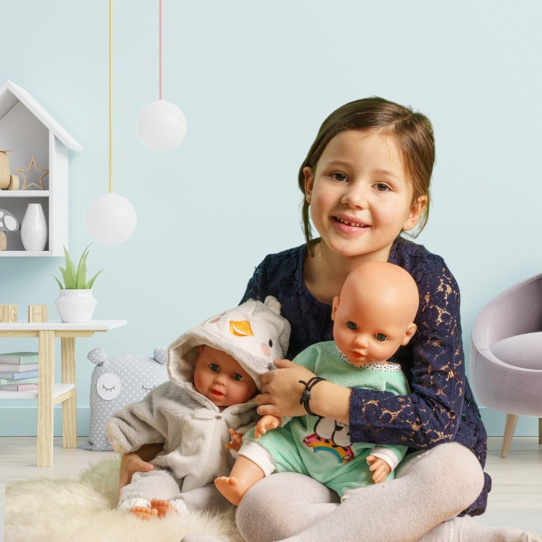 Heless 1181 - Polka Dot Penguin Design Doll Jumpsuit gjord av mjuk velour med högkvalitativ broderi, storlek 28-35 cm