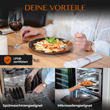 12-delat servisset i stengods - Prairie Line - Elegant design i bruna/svarta toner, set med 4 middagstallrikar, 4 desserttallrikar och 4 middagstallrikar/premiumkollektion