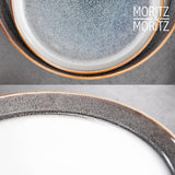 Moritz & Moritz TARENTO 24-delat servisset för 6, grå - Elegant tallriksset i stengods av hög kvalitet - Matservisset innehåller 6 mattallrikar, 6 desserttallrikar, 6 middagstallrikar och 6 koppar