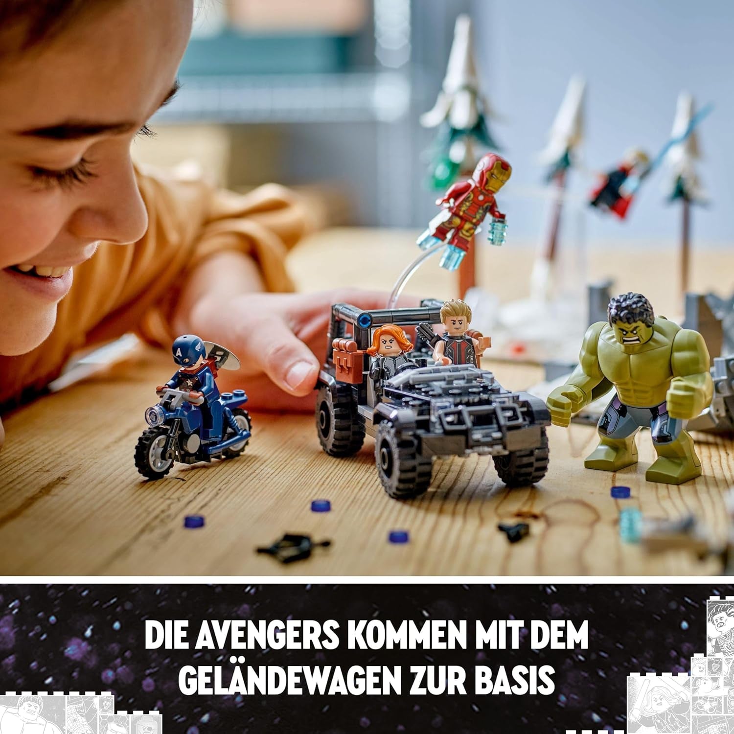 LEGO Marvel Avengers Assemble: Age of Ultron, bygg- och lekset med 8 minifigurer av superhjältar som Thor, Hulk och Iron Man, byggleksak för pojkar och flickor, äventyrsset 76291 Byggset Besuche den LEGO-Store