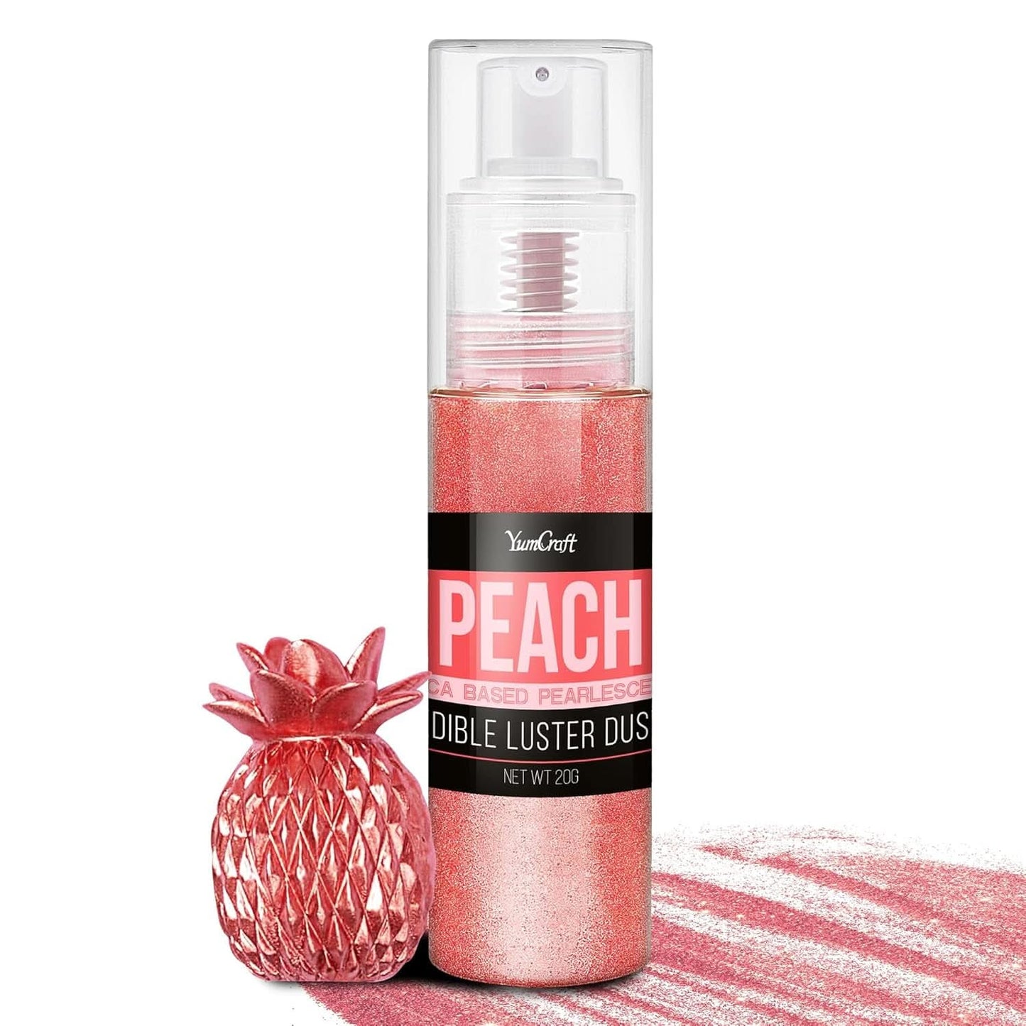 Ätbar glitterspray, 20 gram Naty Shop Peach röd