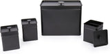 Salter BW12614EU7 Kuro förvaringslådor set - 4 köksbehållare Bröd/te/kaffe/socker Fyrkantiga förvaringslådor Lätt att rengöra Håll maten fräsch Svart matförvaringslådor Naty Shop