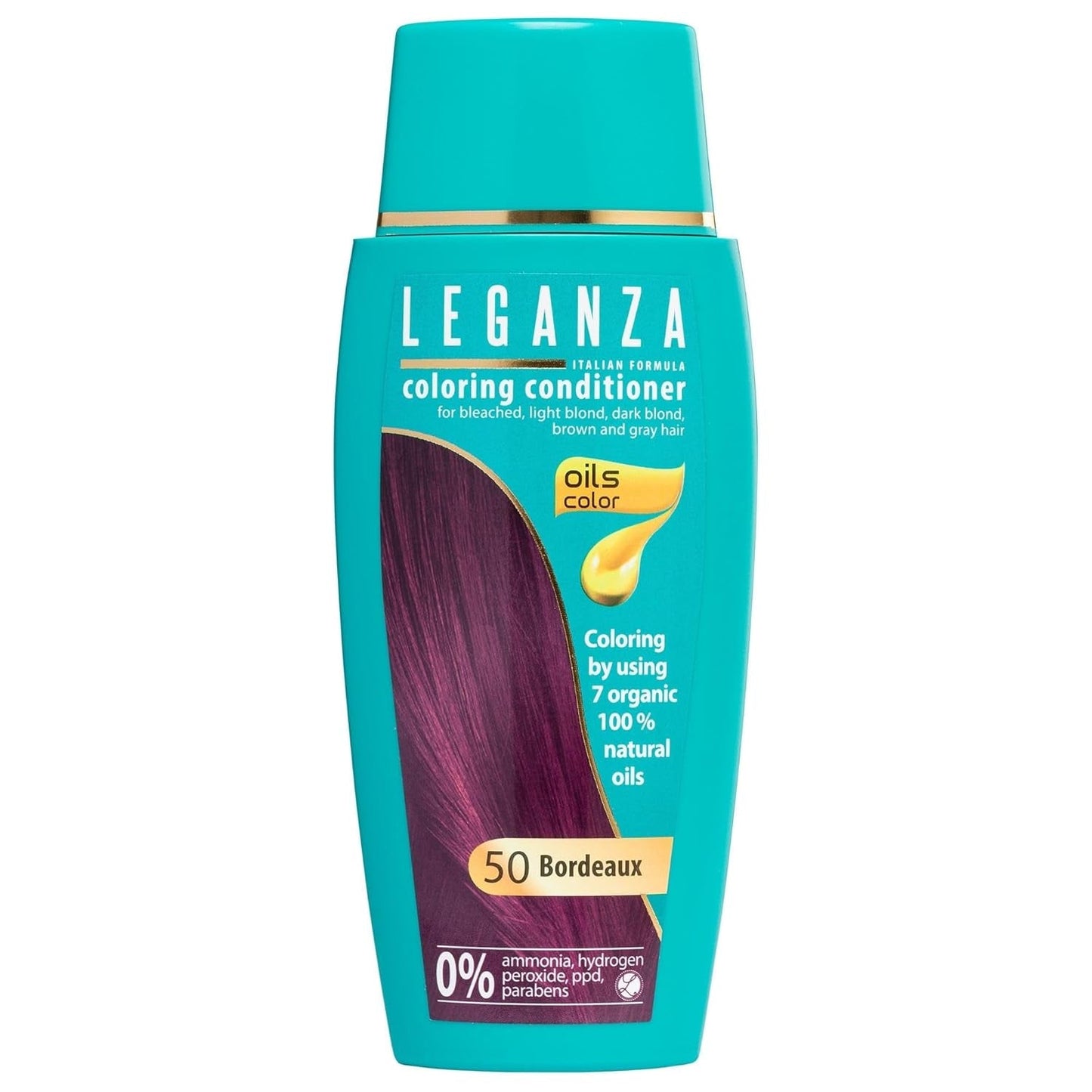 Leganza Natural Balm Hårfärg 71 Café Latte | Hårfärgningsmedel utan ammoniak | Berikad med 7 naturliga oljor | 150 ml Naty Shop 50 Bordeaux hårfärgningsmedel