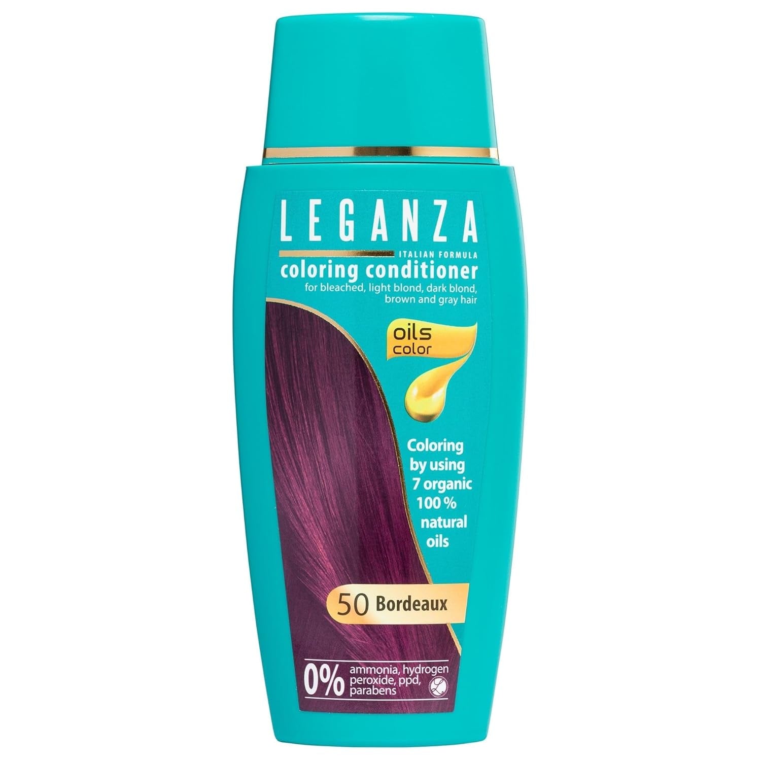 Leganza Natural Balm Hårfärg 71 Café Latte | Hårfärgningsmedel utan ammoniak | Berikad med 7 naturliga oljor | 150 ml Naty Shop 50 Bordeaux hårfärgningsmedel