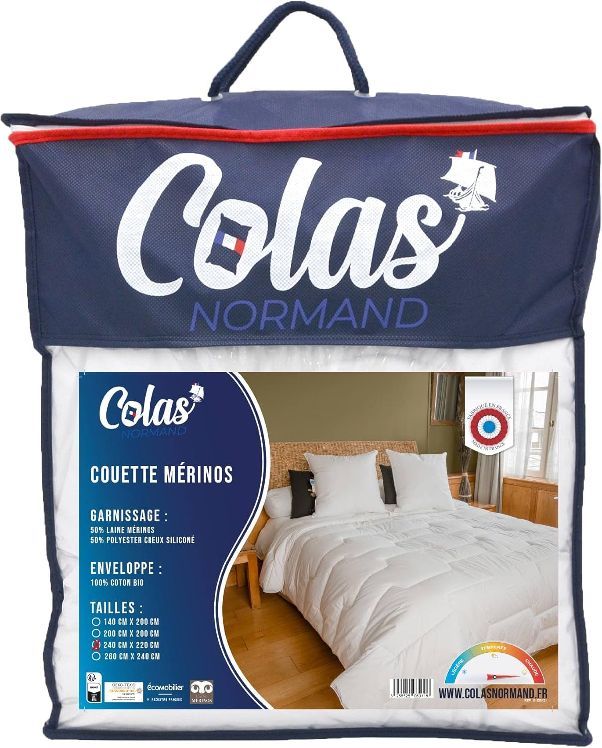 Täcke 240 X 220 Cm | Ekologisk bomull och merinoull | Varm Maskintvättbar i 30 °C Täcken och täcken Naty Shop Standardtitel