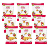 100 % jordgubbar ekologiska fruktchips Frystorkade jordgubbschips Paket med 12 (12 x 12 g) och Crispy Hearts Banan & Strawberry Organic Kids & Baby Snack (9 x 30 g) 270 g