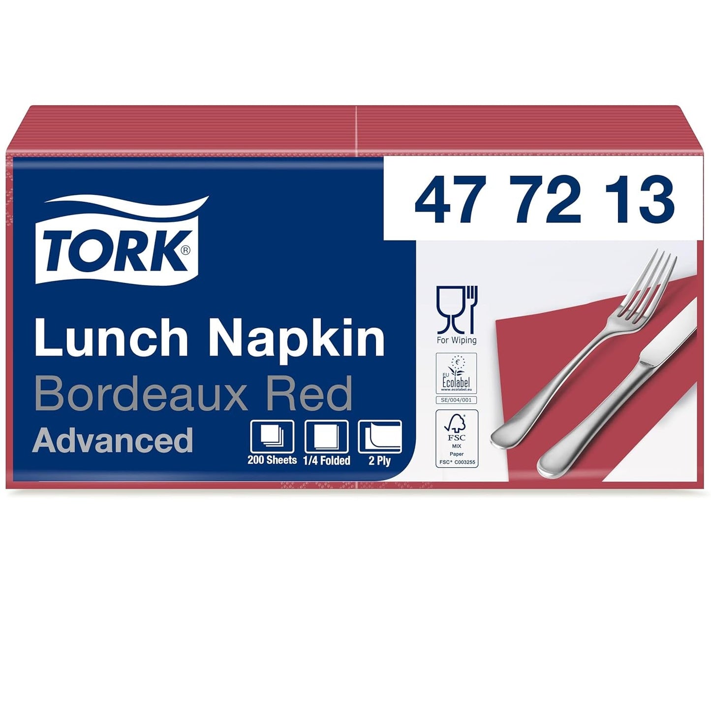 Tork 477840 Lime Lunchservetter / 2-lagers servetter för små måltider eller mellanmål / Avancerad kvalitet / 10 X 200 (2000) pappersservetter / 32,6 X 33 Cm (L X B) / 1/4 vikning